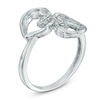Thumbnail Image 1 of Previously Owned - The Heart Within® Diamond Accent Mirrored Hearts Ring in 10K White Gold
