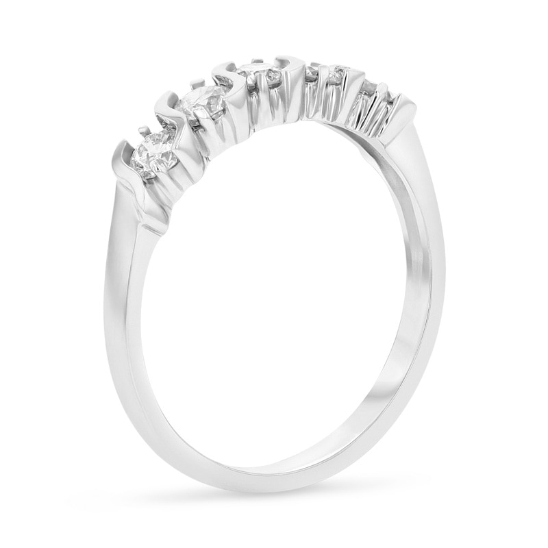 Main Image 2 of Previously Owned - 3/4 CT. T.W. Diamond Five Stone Anniversary Band in 14K White Gold