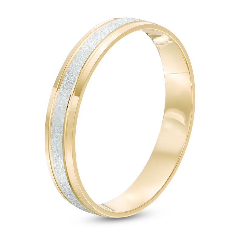 Main Image 2 of Previously Owned - 4.0mm Diamond-Cut Comfort Fit Band in 10K Two-Tone Gold