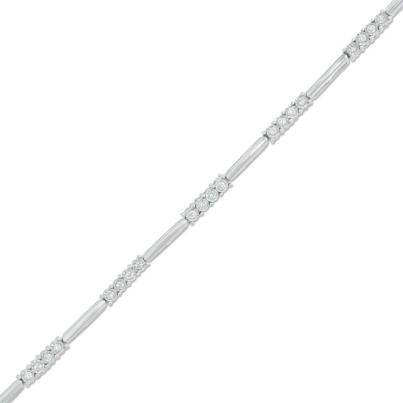 Main Image 1 of Previously Owned - 1/4 CT. T.W. Diamond Line Bracelet in 10K White Gold