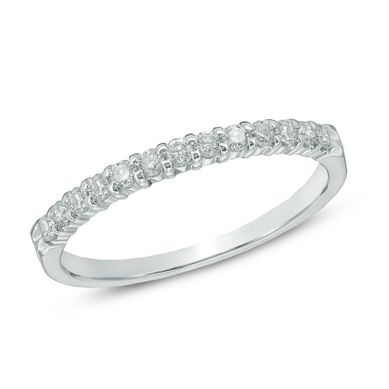 Previously Owned - Ladies' 1/4 CT. T.W. Certified Diamond Wedding Band in 14K White Gold (I/SI2)