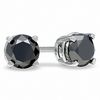 Thumbnail Image 1 of Previously Owned - 1 CT. T.W. Black Diamond Stud Earrings in 10K White Gold