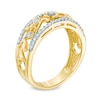 Previously Owned - 1/4 CT. T.W. Diamond Swirl Leaf Band in 10K Gold