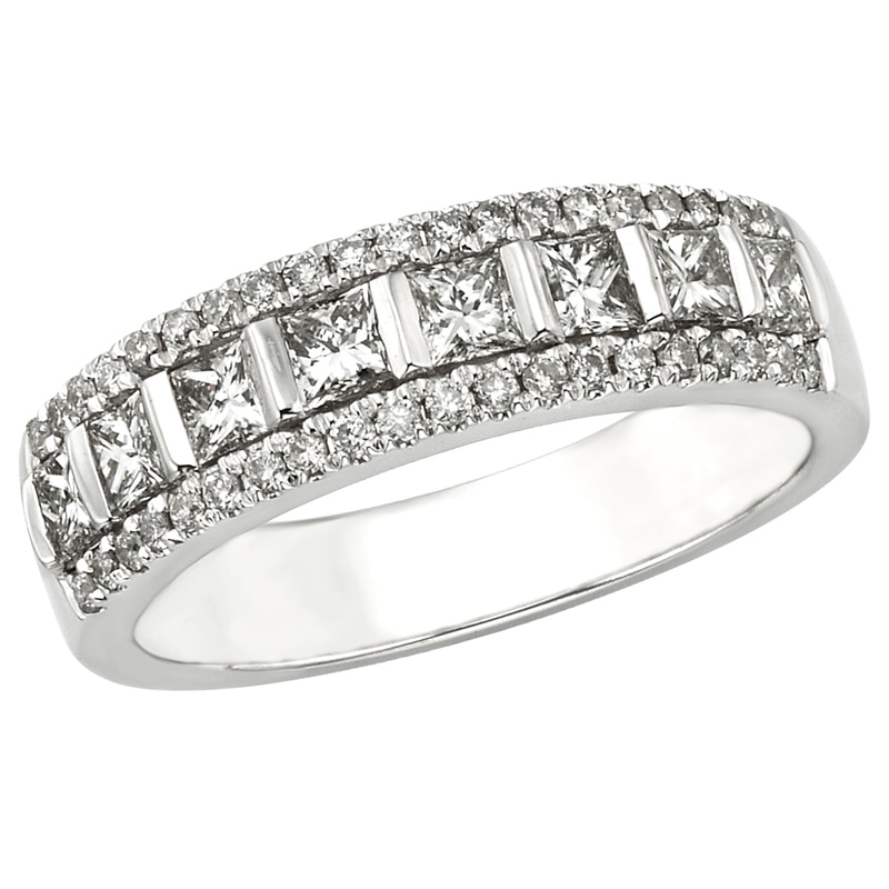 Previously Owned - 7/8 CT. T.W. Princess-Cut Diamond Anniversary Band in 14K White Gold (I/I2)