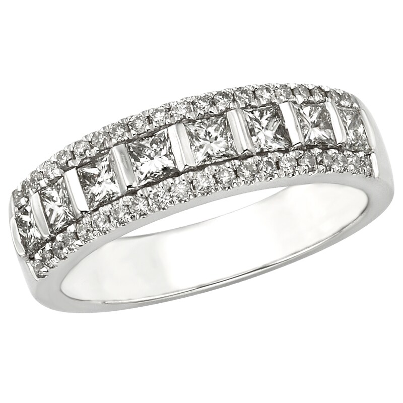Main Image 1 of Previously Owned - 7/8 CT. T.W. Princess-Cut Diamond Anniversary Band in 14K White Gold (I/I2)