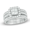 Thumbnail Image 1 of Previously Owned - 1-1/2 CT. T.W. Quad Princess-Cut Diamond Frame Bridal Set in 14K White Gold