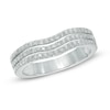Thumbnail Image 0 of Previously Owned - 3/4 CT. T.W. Diamond Three Row Contour Wedding Band in 14K White Gold