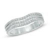Thumbnail Image 0 of Previously Owned - 3/4 CT. T.W. Diamond Three Row Contour Wedding Band in 14K White Gold