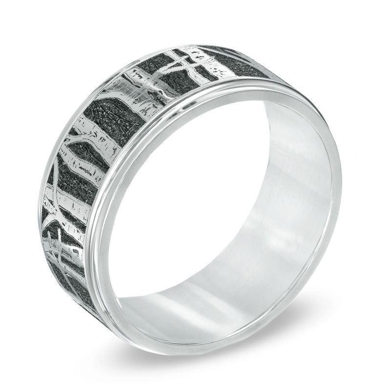 Main Image 2 of Previously Owned - 9.0mm Aspen Tree Comfort Fit Cobalt Wedding Band