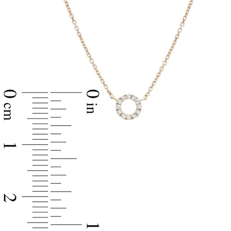Main Image 2 of Previously Owned - Diamond Accent Dainty Circle Necklace in 10K Gold