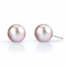 Thumbnail Image 1 of Previously Owned-8.0mm Pink Freshwater Cultured Pearl Stud Earrings in 14K White Gold