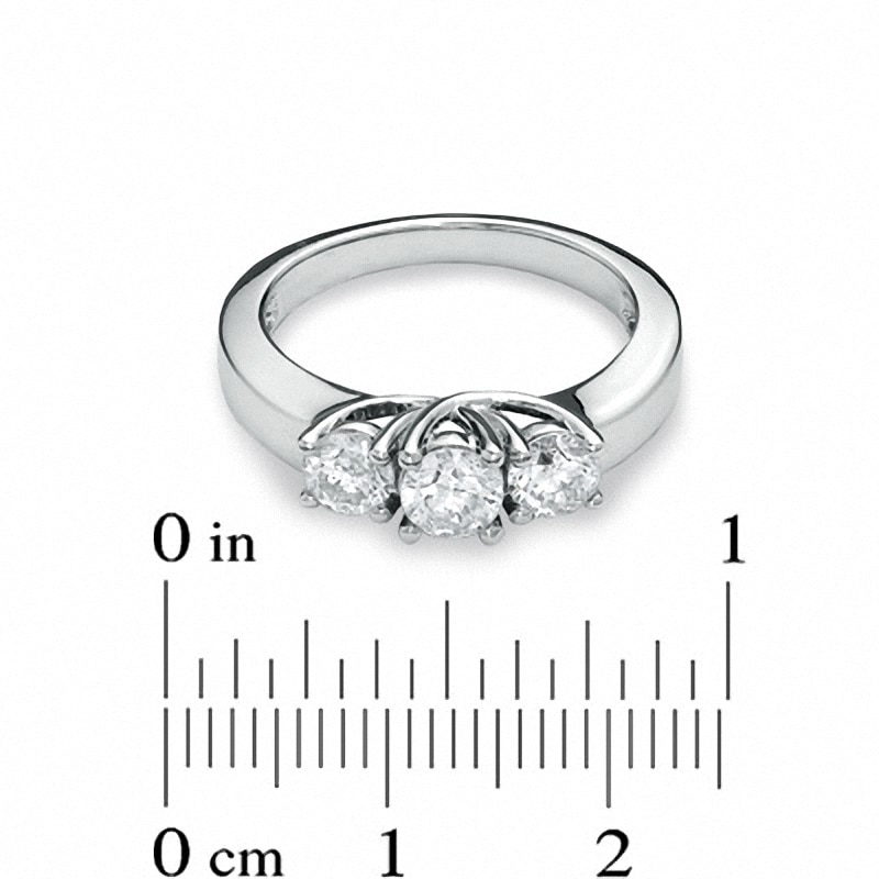 Previously Owned - 1 CT. T.W. Diamond Three Stone Ring in 14K White Gold