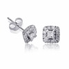 Thumbnail Image 0 of Previously Owned - 5/8 CT. T.W. Diamond Square Frame Stud Earrings in 14K White Gold