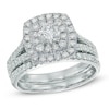 Thumbnail Image 1 of Previously Owned - 1-1/2 CT. T.W. Diamond Double Frame Bridal Set in 14K White Gold (I/I2)