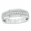 Thumbnail Image 0 of Previously Owned - Men's 1/3 CT. T.W. Diamond Satin Wedding Band in 10K White Gold