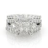 Thumbnail Image 1 of Previously Owned 4 CT. T.W. Quad Princess-Cut Diamond Frame Soldered Bridal Set in 14K White Gold