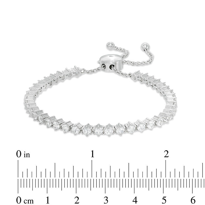 Main Image 2 of Previously Owned - Lab-Created White Sapphire Bolo Bracelet in Sterling Silver - 9.0"