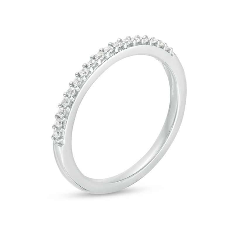 Main Image 2 of Previously Owned - 1/6 CT. T.W. Colorless Diamond Wedding Band in 18K White Gold
