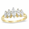 Thumbnail Image 1 of Previously Owned - 1/2 CT. T.W. Diamond Marquise-Framed Cluster Anniversary Ring in 10K Gold