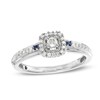 Thumbnail Image 1 of Previously Owned - Cherished Promise Collection™ 1/8 CT. T.W. Diamond and Blue Sapphire Promise Ring in 10K White Gold