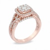 Thumbnail Image 2 of Previously Owned - 1 CT. T.W. Composite Diamond Frame Engagement Ring in 14K Rose Gold