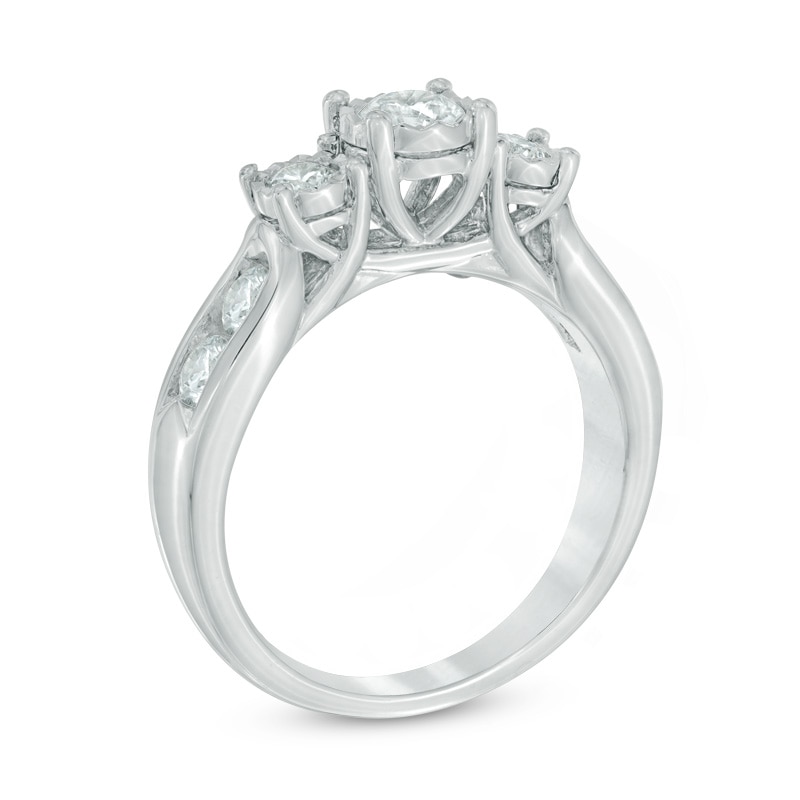 Previously Owned - 1 CT. T.W. Diamond Miracle Past Present Future® Engagement Ring in 10K White Gold