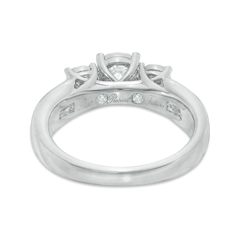 Main Image 3 of Previously Owned - 1 CT. T.W. Diamond Miracle Past Present Future® Engagement Ring in 10K White Gold
