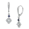 Thumbnail Image 1 of Previously Owned -  Vera Wang Love Collection 1/2 CT. T.W. Diamond and Blue Sapphire Drop Earrings in 14K White Gold