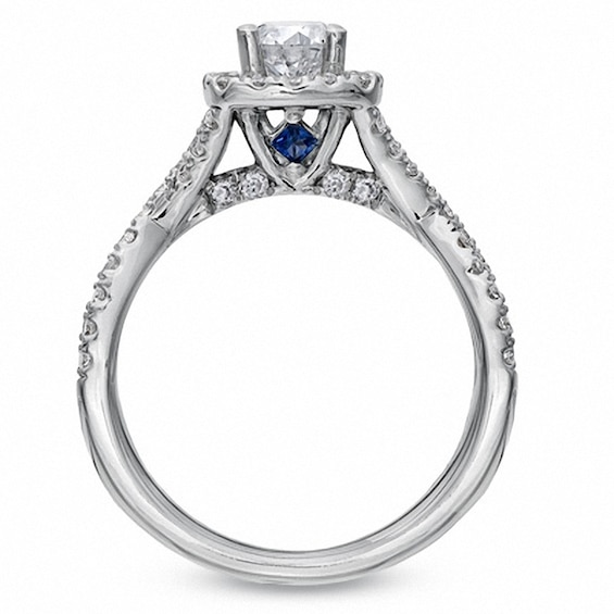 Previously Owned - Vera Wang Love Collection 1 CT. T.W. Diamond Frame Engagement Ring in 14K 
