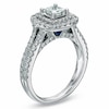 Thumbnail Image 3 of Previously Owned - Vera Wang Love Collection 1-1/2 CT. T.W. Princess-Cut Diamond Frame Engagement Ring in 14K White Gold