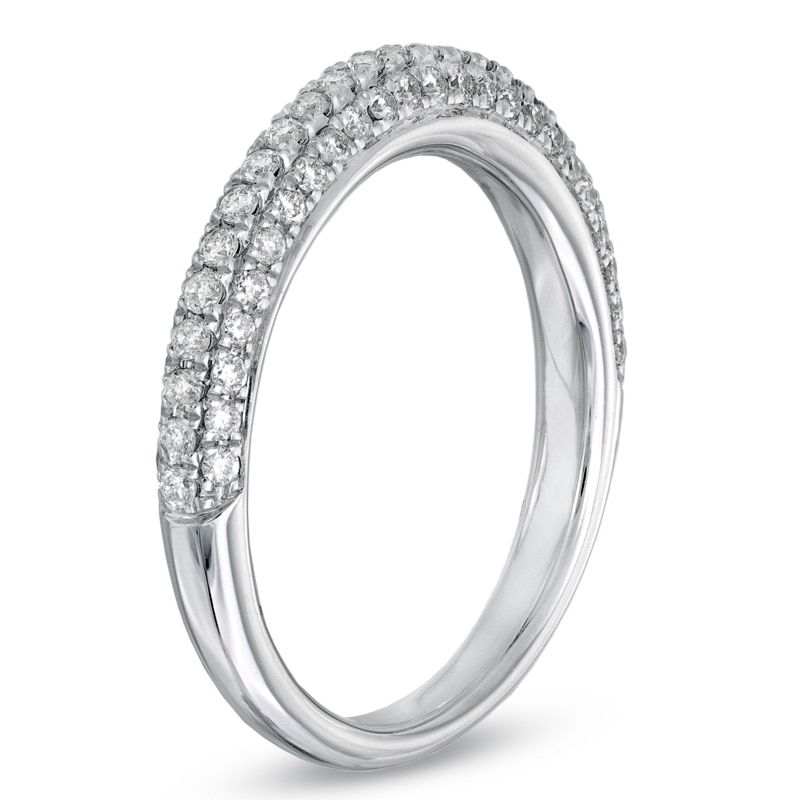 Previously Owned - Vera Wang Love Collection 1/2 CT. T.W. Diamond Three Row Anniversary Band in 14K White Gold