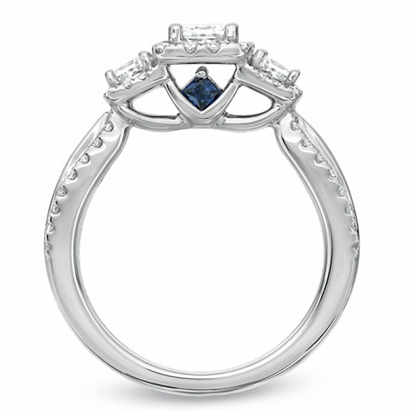 Main Image 3 of Previously Owned - Vera Wang Love Collection 1 CT. T.W. Princess-Cut Diamond Engagement Ring in 14K White Gold