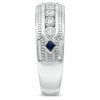 Thumbnail Image 2 of Previously Owned - Vera Wang Love Collection Men's 1 CT. T.W. Diamond and Sapphire Wedding Band in 14K White Gold