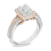 Thumbnail Image 2 of Previously Owned - Vera Wang Love Collection 1 CT. T.W. Emerald-Cut Diamond Engagement Ring in 14K Two-Tone Gold