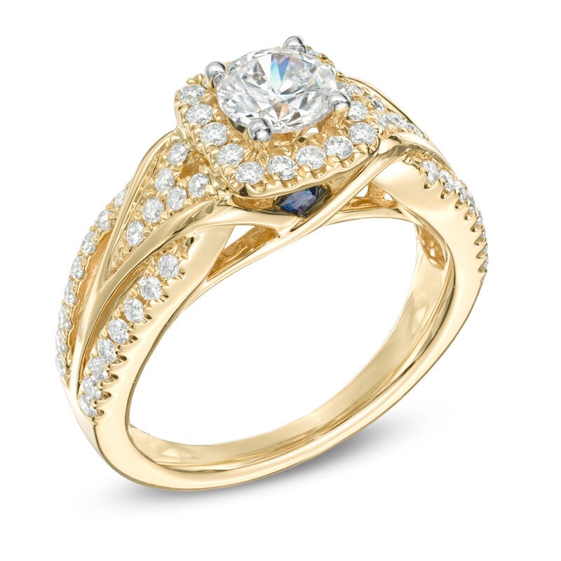Main Image 2 of Previously Owned - Vera Wang Love Collection 1 CT. T.W. Diamond Engagement Ring in 14K Gold