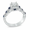 Thumbnail Image 1 of Previously Owned - Vera Wang Love Collection 1 CT. T.W. Diamond and Blue Sapphire Engagement Ring in 14K White Gold