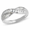 Thumbnail Image 1 of Previously Owned - 1/4 CT. T.W. Diamond Crossover Band in 14K White Gold