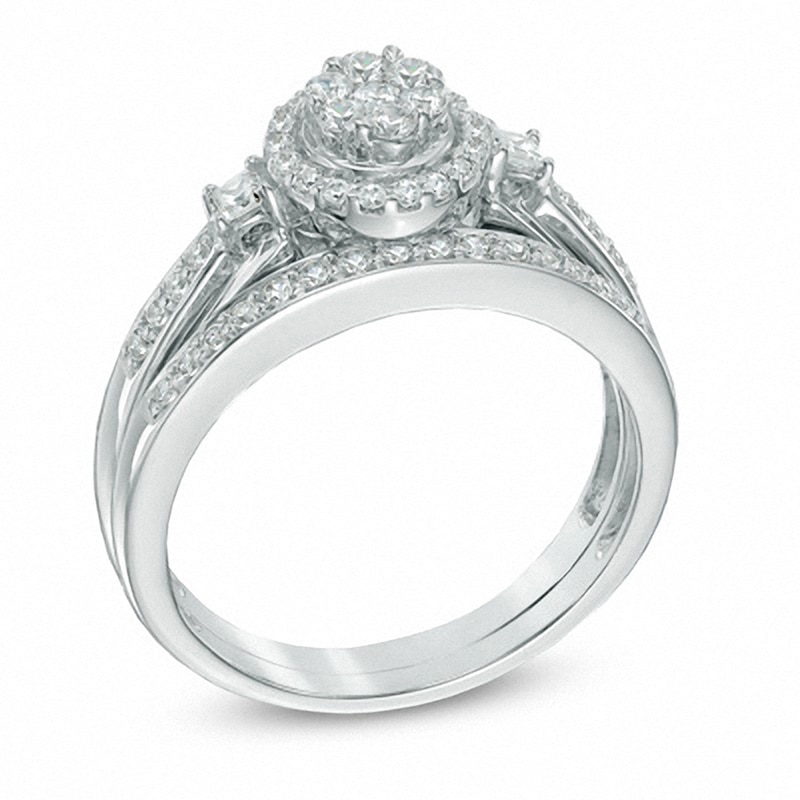 Main Image 2 of Previously Owned - 1/2 CT. T.W. Composite Diamond Bridal Set in 10K White Gold