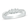 Previously Owned - 1/2 CT. T.W. Princess-Cut Diamond Past Present Future® Engagement Ring in 10K White Gold