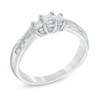 Thumbnail Image 1 of Previously Owned - 1/2 CT. T.W. Princess-Cut Diamond Past Present Future® Engagement Ring in 10K White Gold