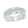 Thumbnail Image 1 of Previously Owned - 1/8 CT. T.W. Diamond Wedding Band in Sterling Silver