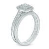Thumbnail Image 2 of Previously Owned - 1/3 CT. T.W. Composite Diamond Double Square Frame Vintage-Style Bridal Set in 10K White Gold