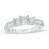 Thumbnail Image 1 of Previously Owned - 1/2 CT. T.W. Princess-Cut Diamond Past Present Future® Engagement Ring in 10K White Gold