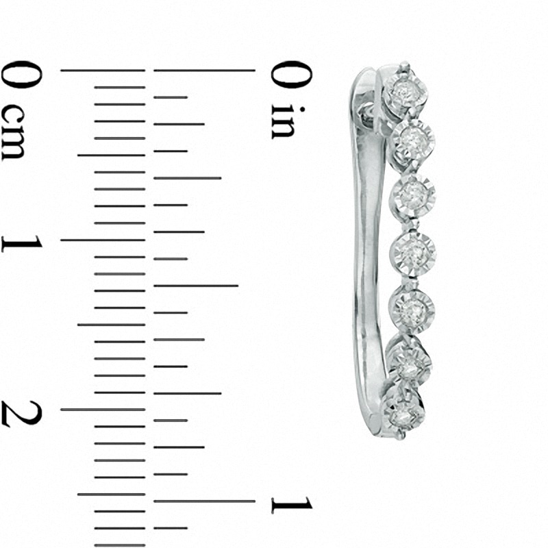 Main Image 2 of Previously Owned - 1/4 CT. T.W. Diamond Hoop Earrings in 10K White Gold