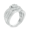 Thumbnail Image 1 of Previously Owned - 3/4 CT. T.W. Diamond Composite Crossover Bridal Set in 10K White Gold