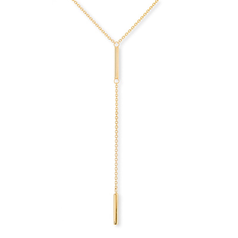 Main Image 1 of Previously Owned - Double Bar Lariat-Style Necklace in 14K Gold