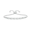 Thumbnail Image 1 of Previously Owned - 3.0mm Lab-Created White Sapphire "XO" Bolo Bracelet in Sterling Silver - 9.0"