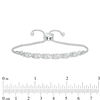 Thumbnail Image 2 of Previously Owned - 3.0mm Lab-Created White Sapphire "XO" Bolo Bracelet in Sterling Silver - 9.0"