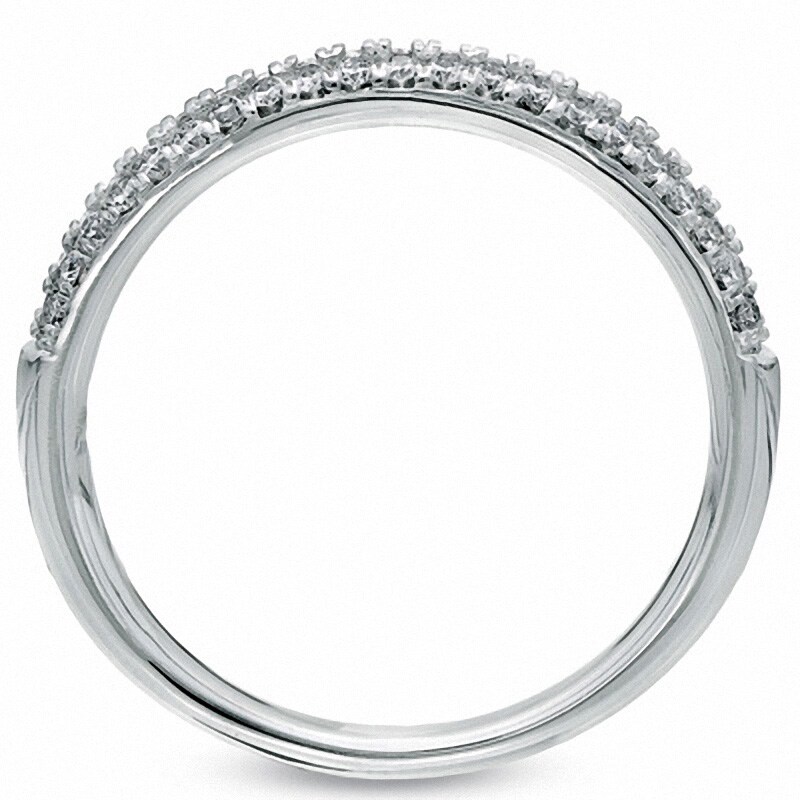 Main Image 2 of Previously Owned - Vera Wang Love Collection 3/8 CT. T.W. Diamond Two Row Anniversary Band in 14K White Gold