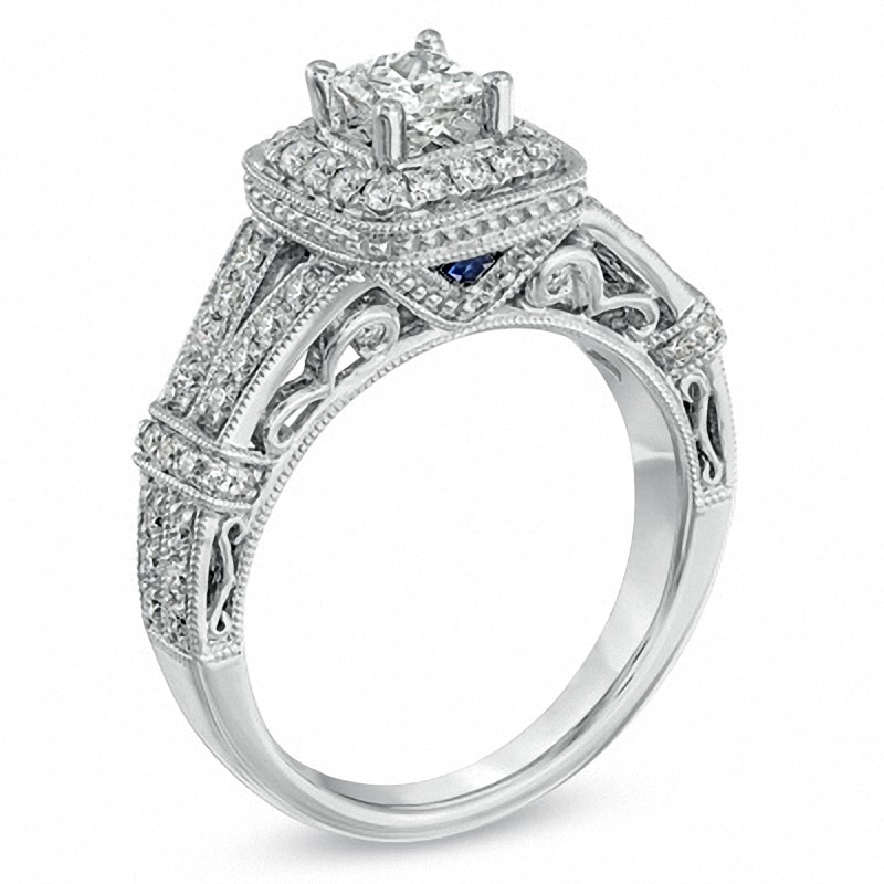 Main Image 2 of Previously Owned - Vera Wang Love Collection 1 CT. T.W. Princess-Cut Diamond Ring in 14K White Gold
